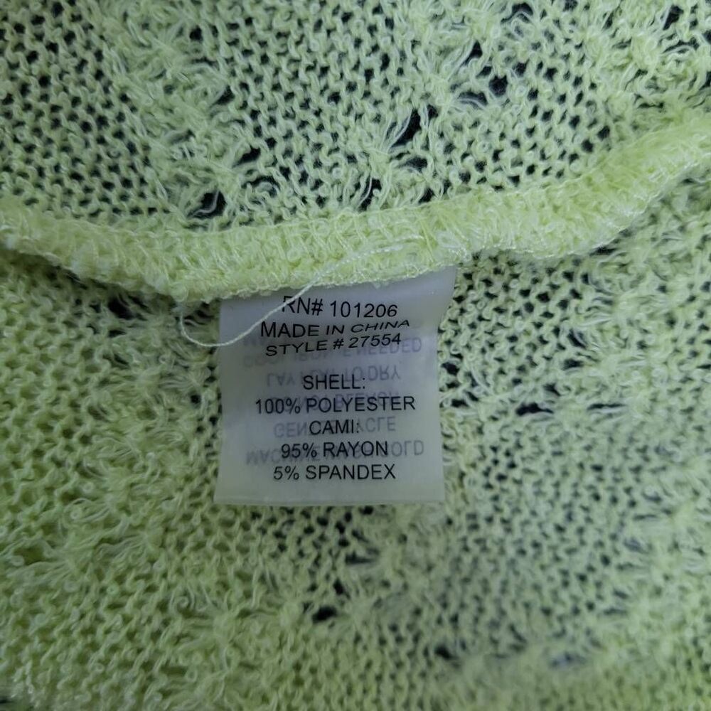 Soft Surroundings Womens Asymmetrical Sweater Cami Set Lime Green Size XL Brat - Picture 6 of 8